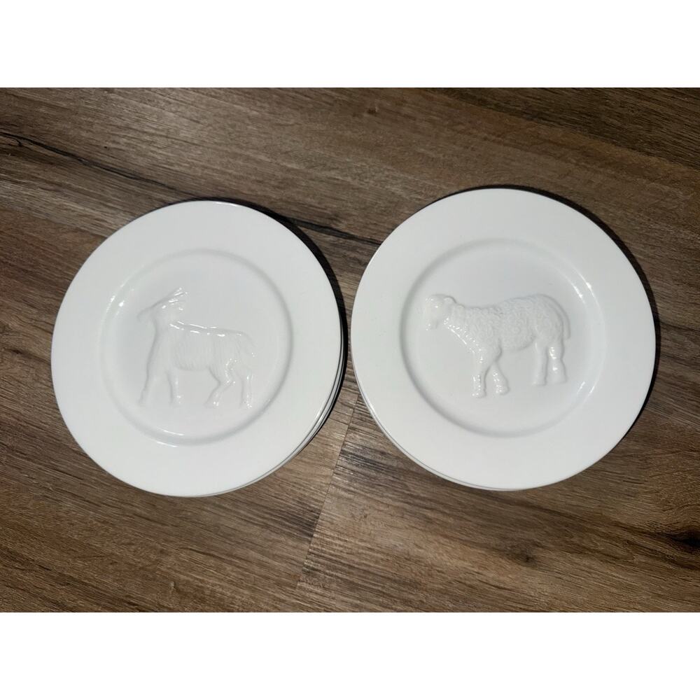 Bonjour La Fromagerie Cheese Plates(8) Farm Animals Sheep Goats Hordoevres